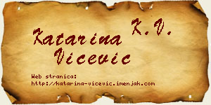 Katarina Vićević vizit kartica